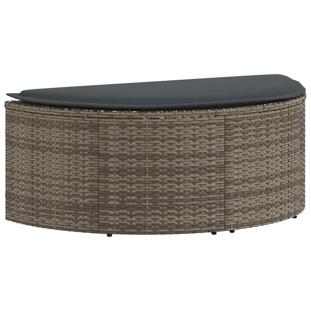 2 Seater Outdoor Garden Sofa Set PE Rattan Steel Frame Grey with Footrest and Parasol