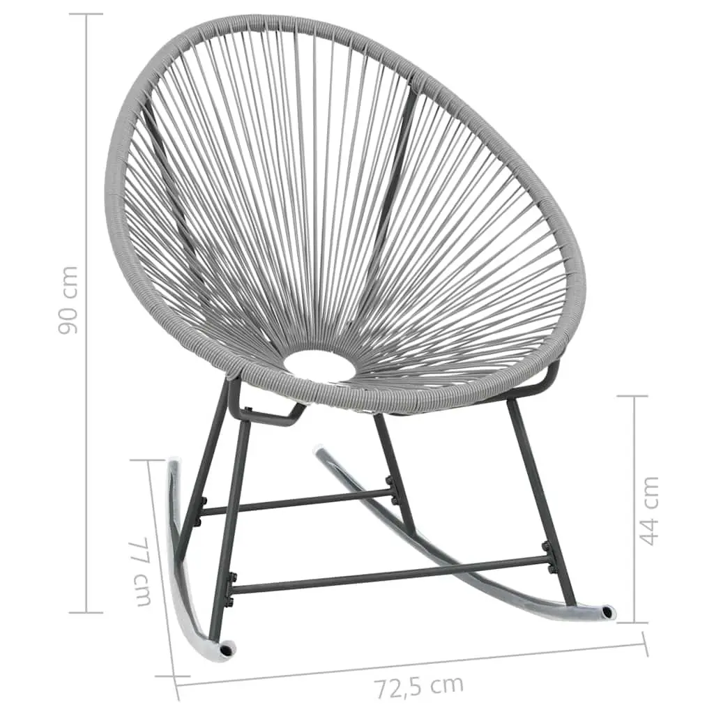 Outdoor Rocking Moon Chair Grey Poly Rattan Garden Patio Seating Furniture
