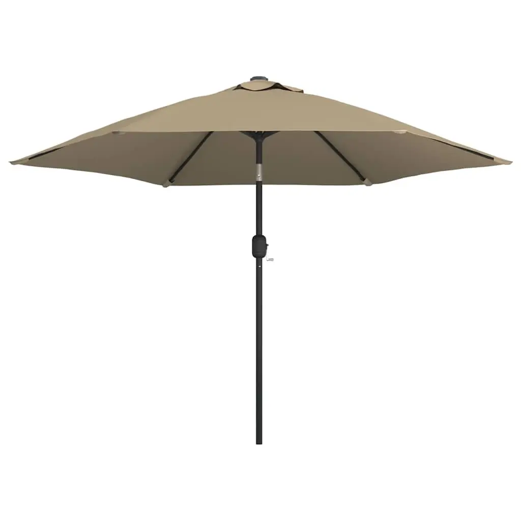 Garden Parasol 300cm Outdoor Umbrella Taupe UV Protection Tilt Crank Mechanism