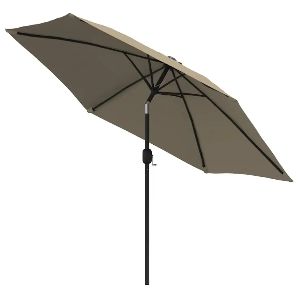 Garden Parasol 300cm Outdoor Umbrella Taupe UV Protection Tilt Crank Mechanism
