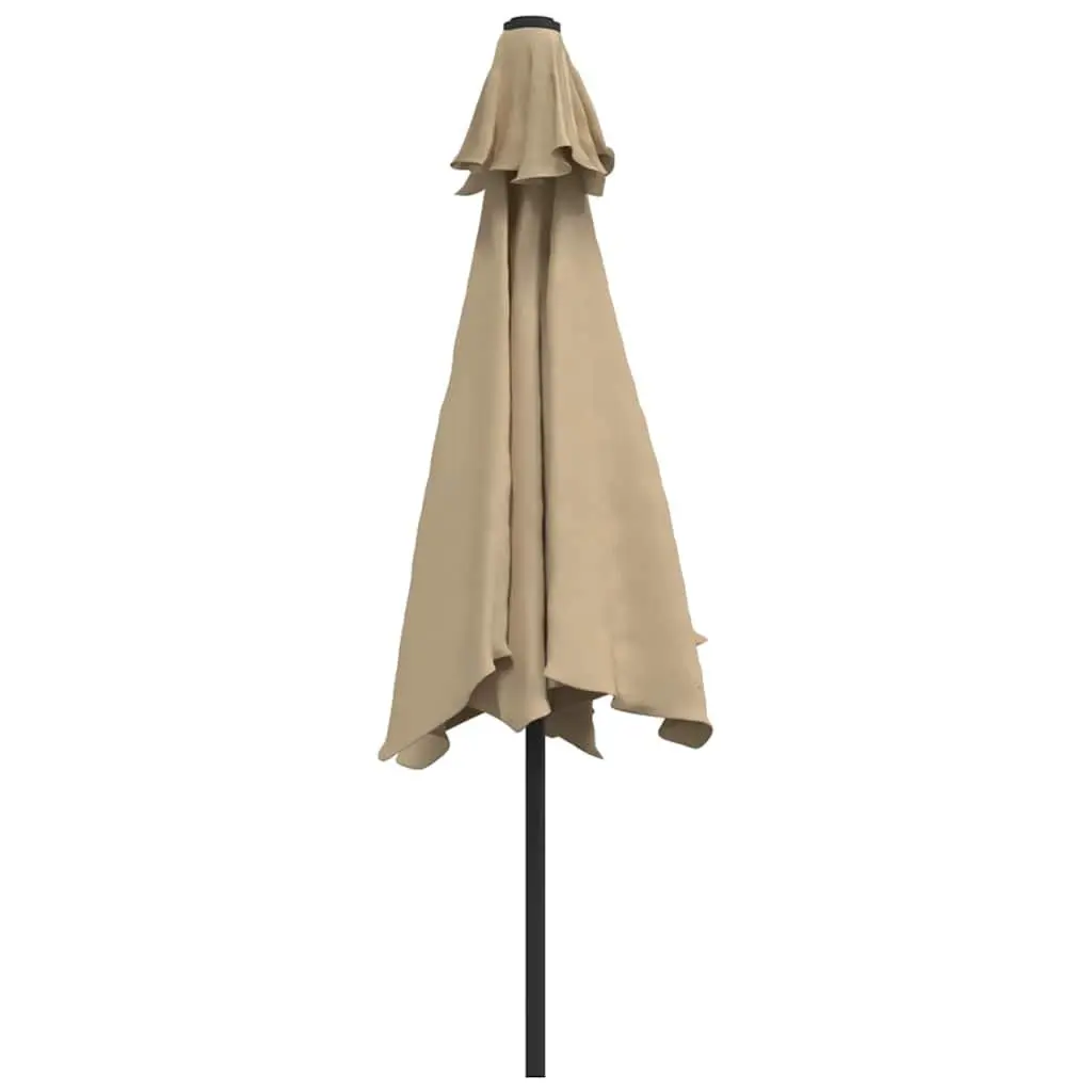 Garden Parasol 300cm Outdoor Umbrella Taupe UV Protection Tilt Crank Mechanism