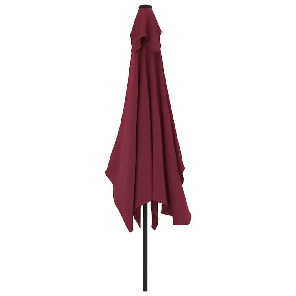 Garden Parasol UV Protective Polyester 300x200cm Red Steel Pole