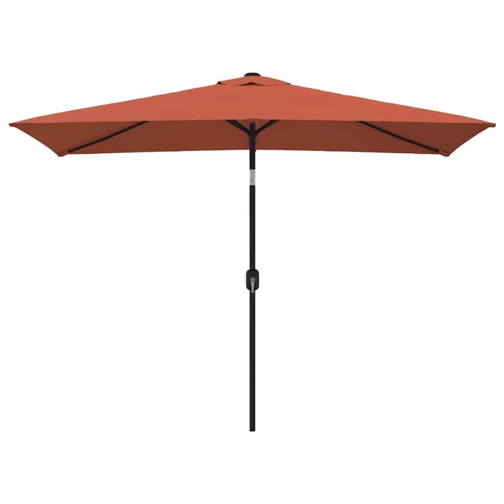 Garden Parasol Polyester 300x200 cm Steel Crank Tilt Terracotta Brown