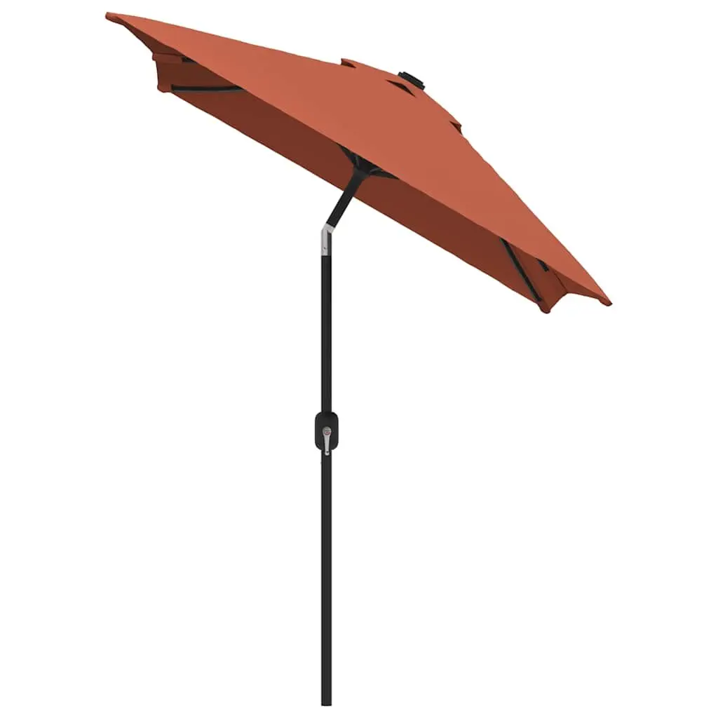 Garden Parasol Polyester 300x200 cm Steel Crank Tilt Terracotta Brown