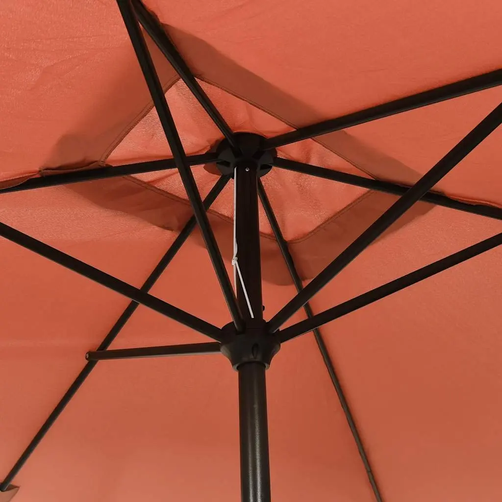 Garden Parasol Polyester 300x200 cm Steel Crank Tilt Terracotta Brown