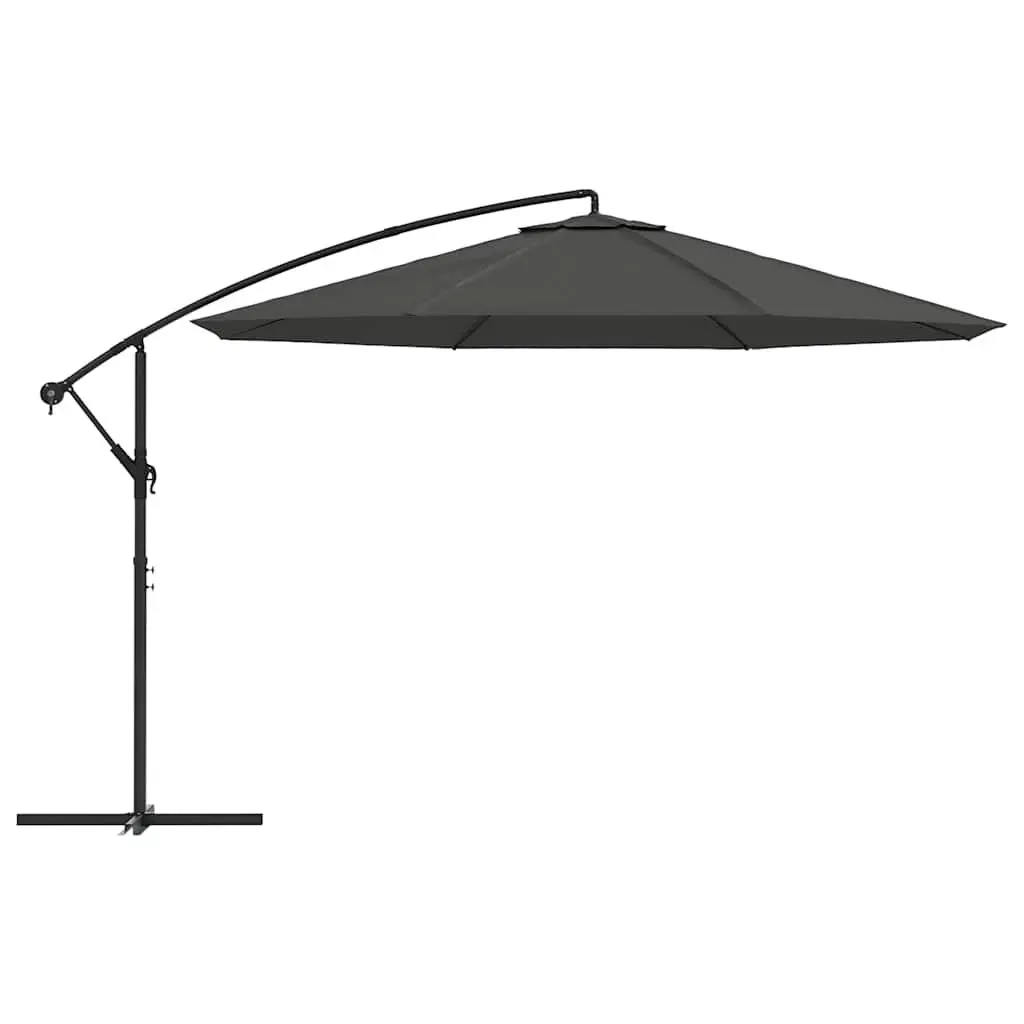 Cantilever Garden Parasol Metal 350 cm Anthracite