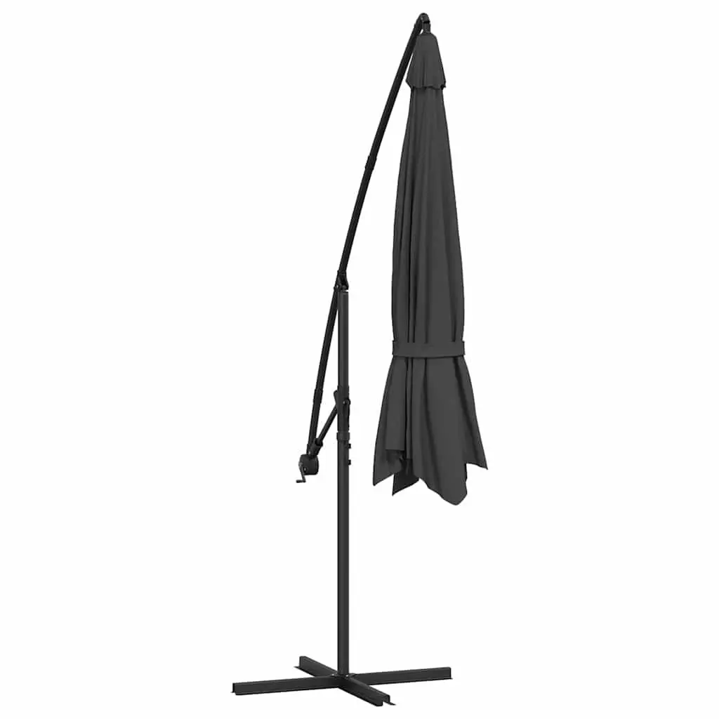 Cantilever Garden Parasol Metal 350 cm Anthracite