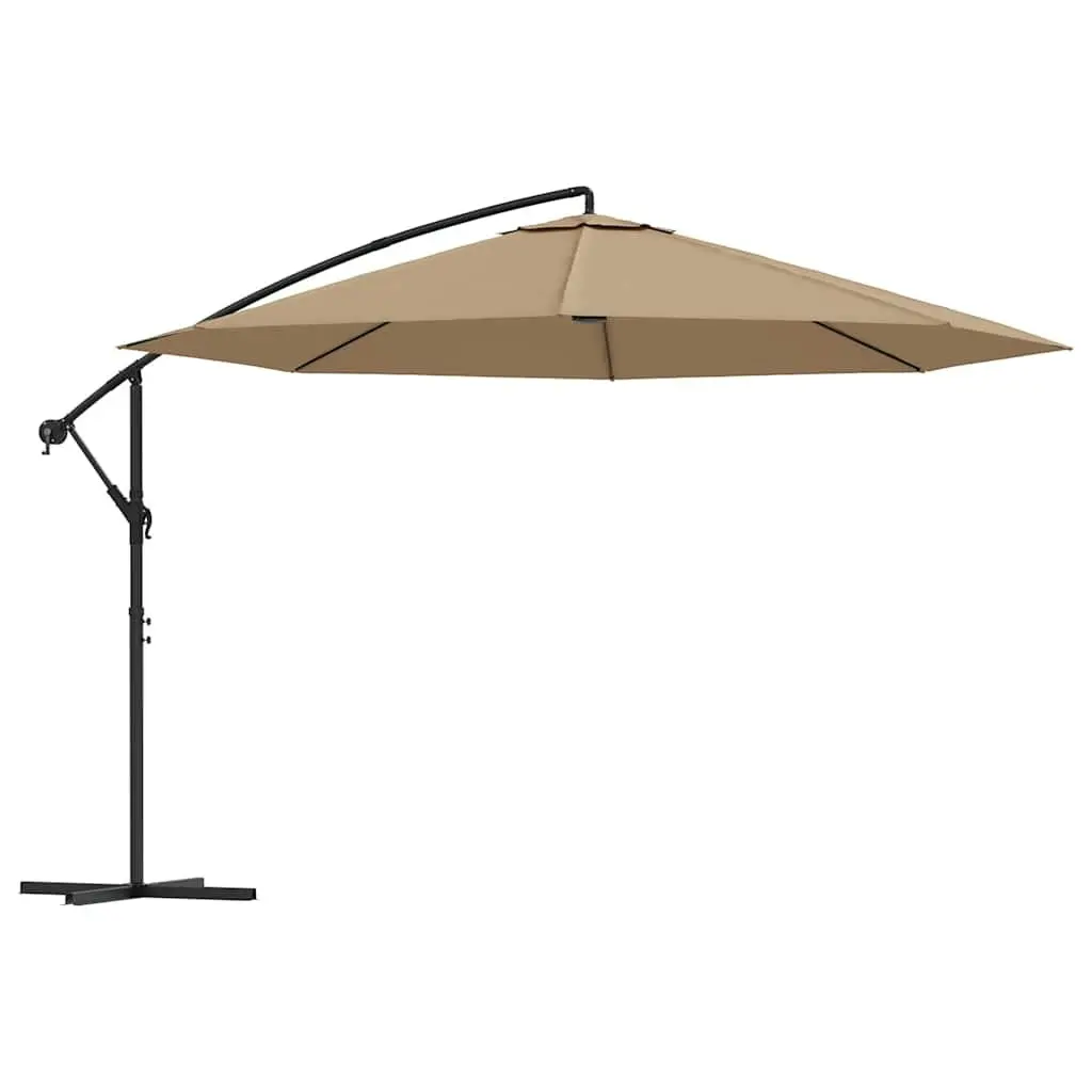 Cantilever Garden Parasol Outdoor Hanging Umbrella Polyester 350cm Taupe