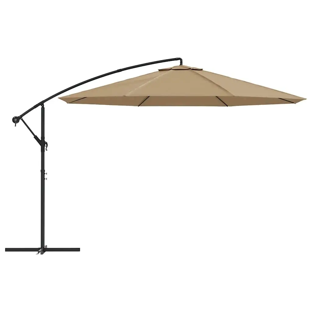 Cantilever Garden Parasol Outdoor Hanging Umbrella Polyester 350cm Taupe