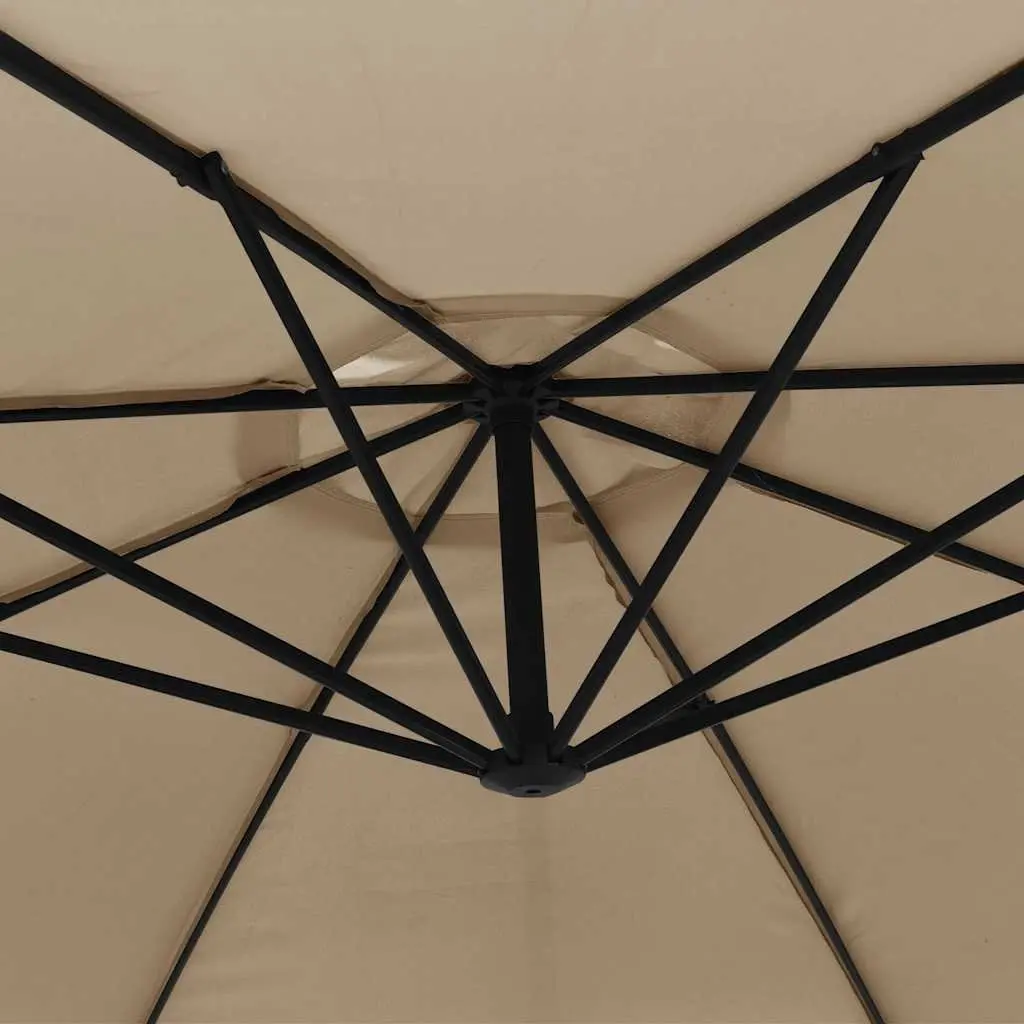 Cantilever Garden Parasol Outdoor Hanging Umbrella Polyester 350cm Taupe