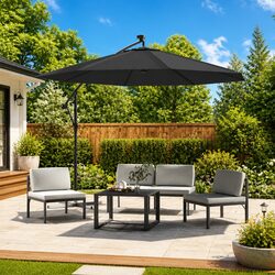 Functional Cantilever Garden Parasol 300cm for Outdoors
