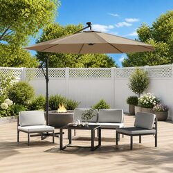 Cantilever Garden Parasol 300cm with Lights