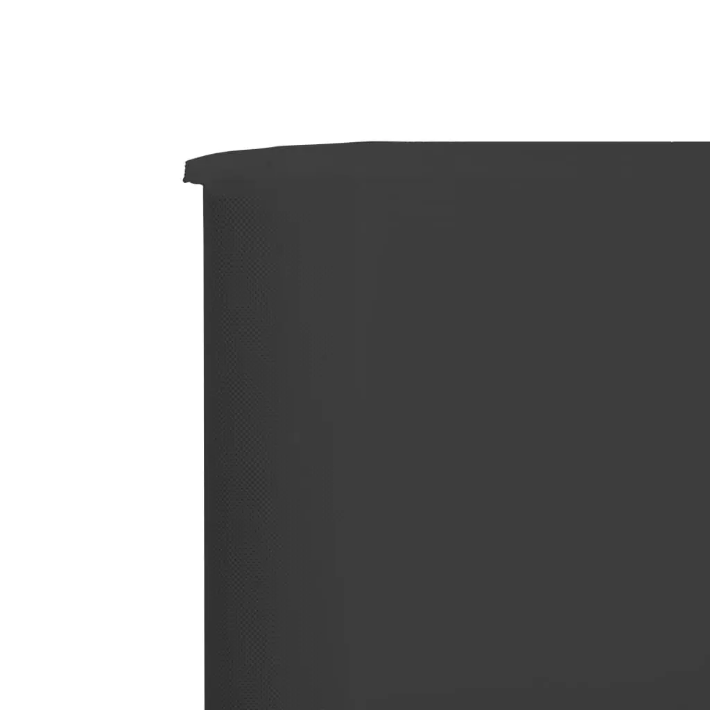 Folding Wind Screen Grey Fabric 800x80cm Outdoor Garden Privacy 6 Panel