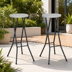 Practical Folding Bar Chairs 2 pcs for Home Use