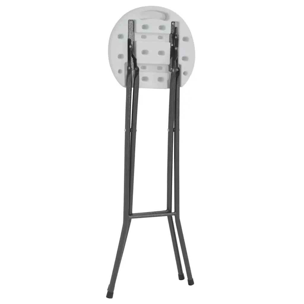 Folding Bar Stools Steel Frame Weather-Resistant HDPE Seat 2 pcs White