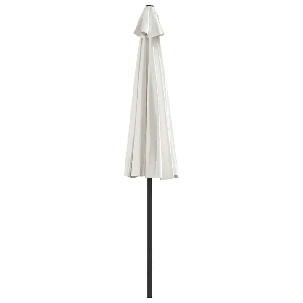 Half Round Parasol Outdoor Crank Beige 270x144cm UV Protective Polyester Garden Shade