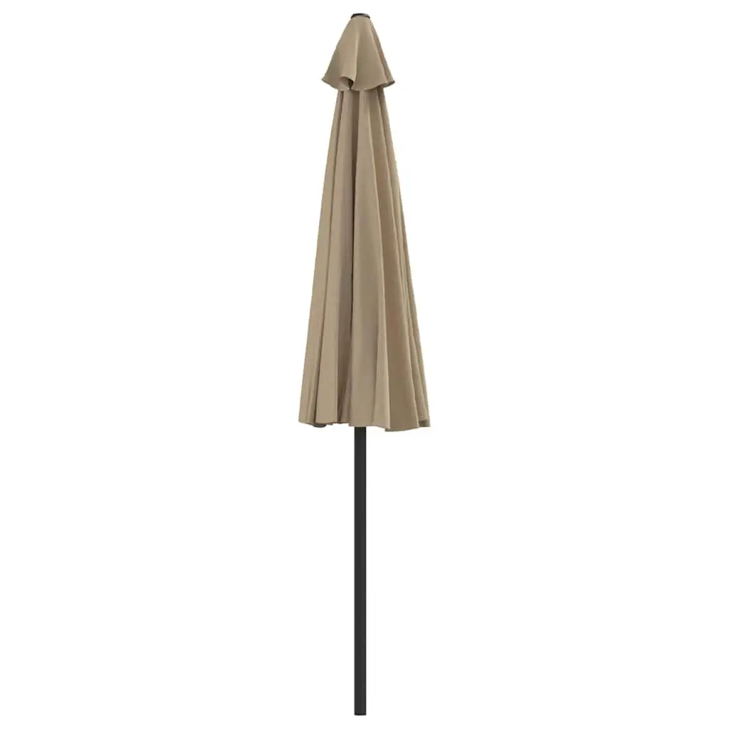 Half Round Garden Parasol Aluminium 270 x 144 cm Taupe UV Protective Polyester