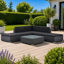 Practical 6 Piece Outdoor Lounge Set in Black