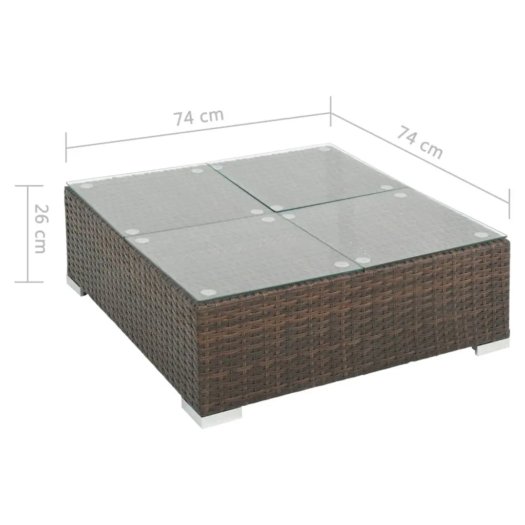 Garden Lounge Set 7 Piece Outdoor Sofa PE Rattan with Cushions Brown
