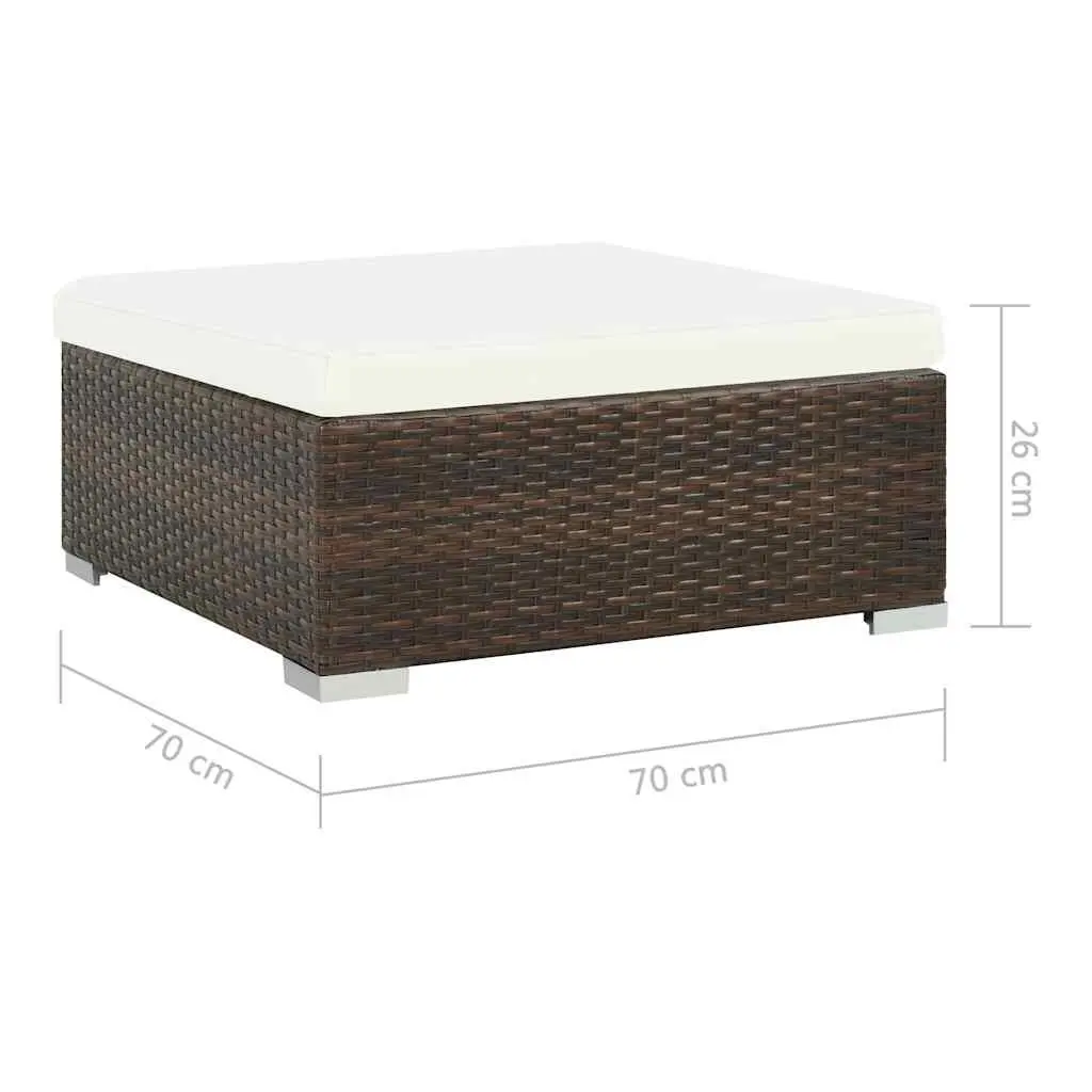Garden Lounge Set Poly Rattan 6 Piece Outdoor Furniture Sofa with Cushions Brown