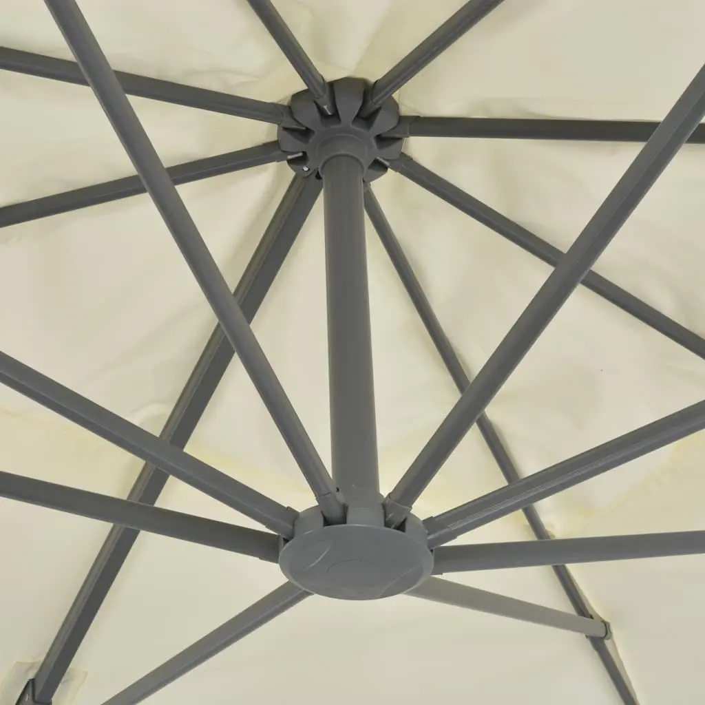 Cantilever Garden Parasol UV Protective Polyester 400x300 cm Beige Aluminium