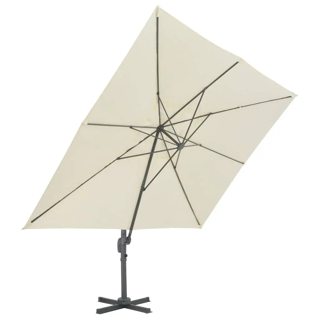 Cantilever Garden Parasol UV Protective Polyester 400x300 cm Beige Aluminium