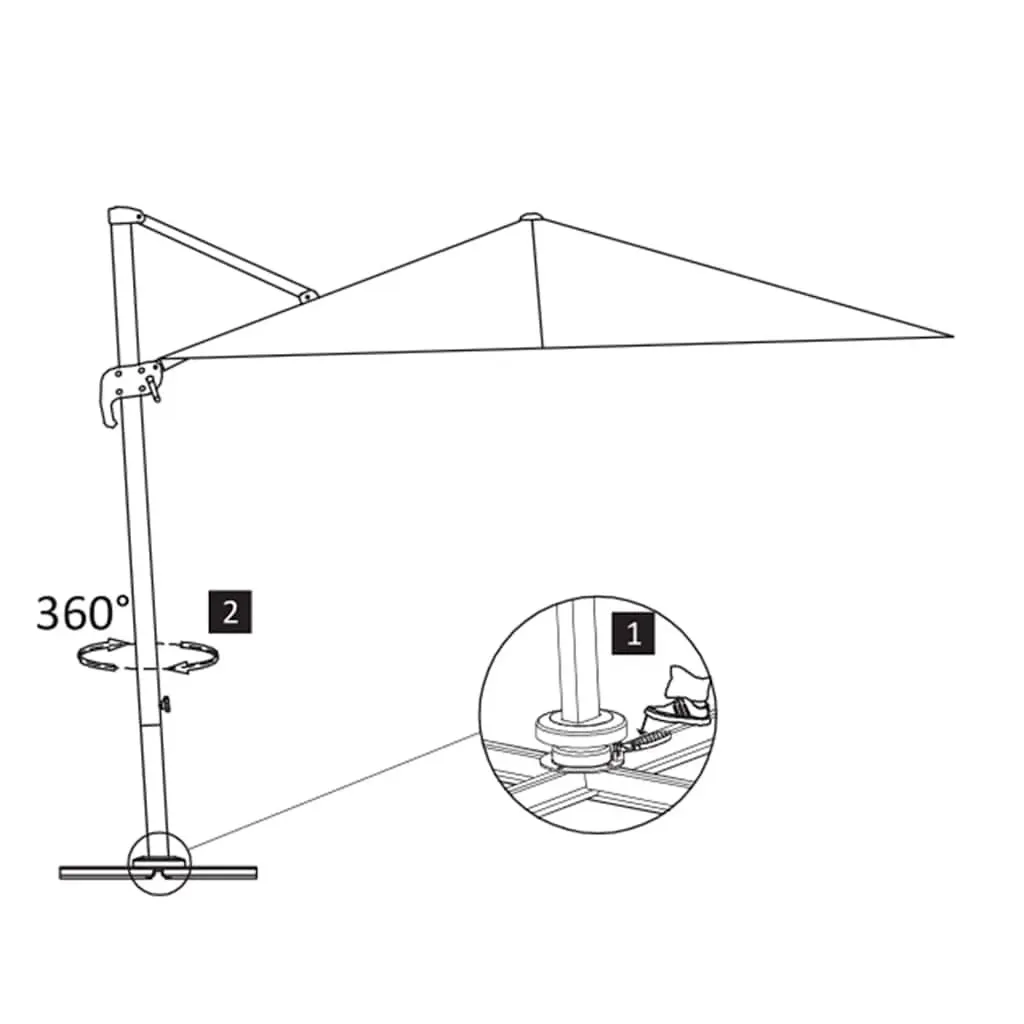 Cantilever Garden Parasol UV Protective Polyester 400x300 cm Beige Aluminium