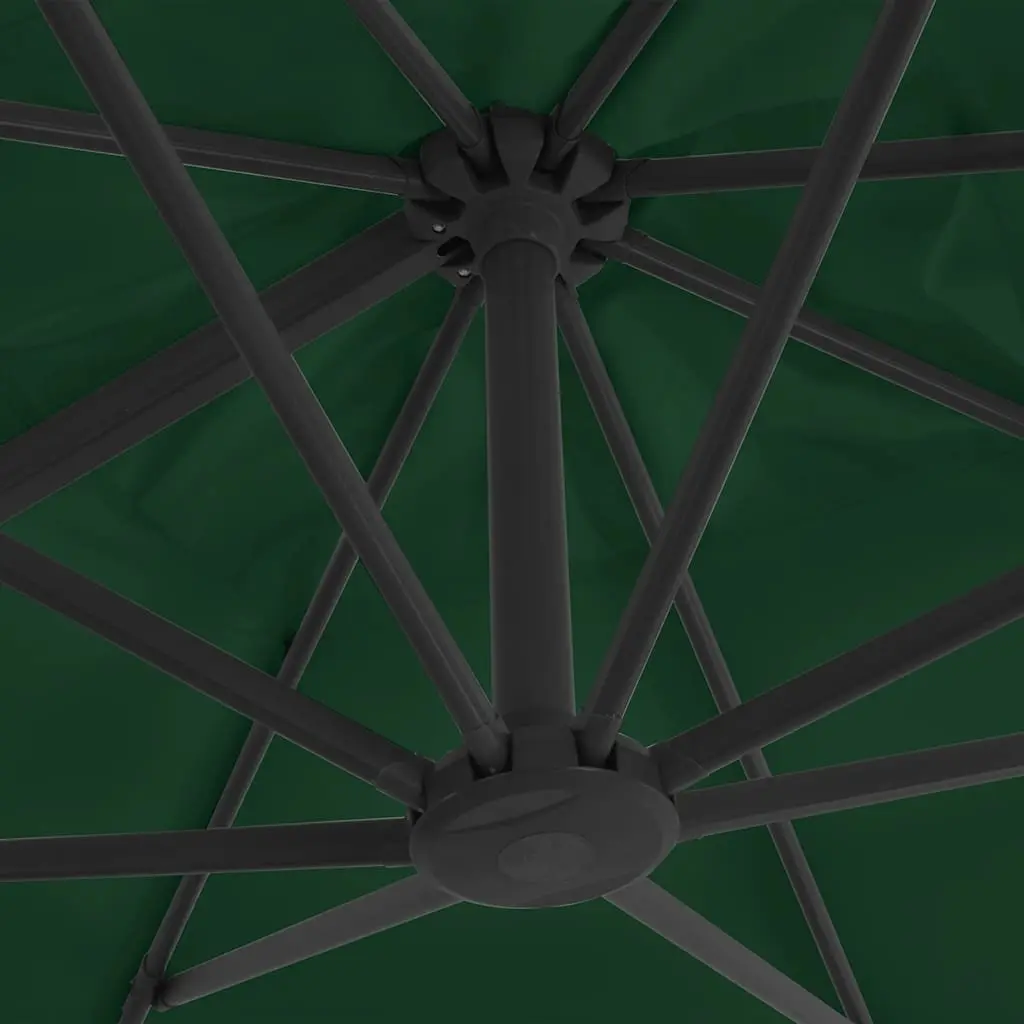 Cantilever Garden Parasol UV Protective Polyester 400x300 cm Green Outdoor Hanging Sunshade Umbrella
