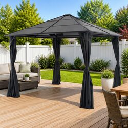 Practical 3x3 m Black Gazebo for Various Outdoor Uses
