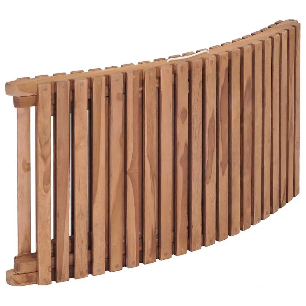 Folding Sun Lounger Teak Wood Adjustable Backrest Brown
