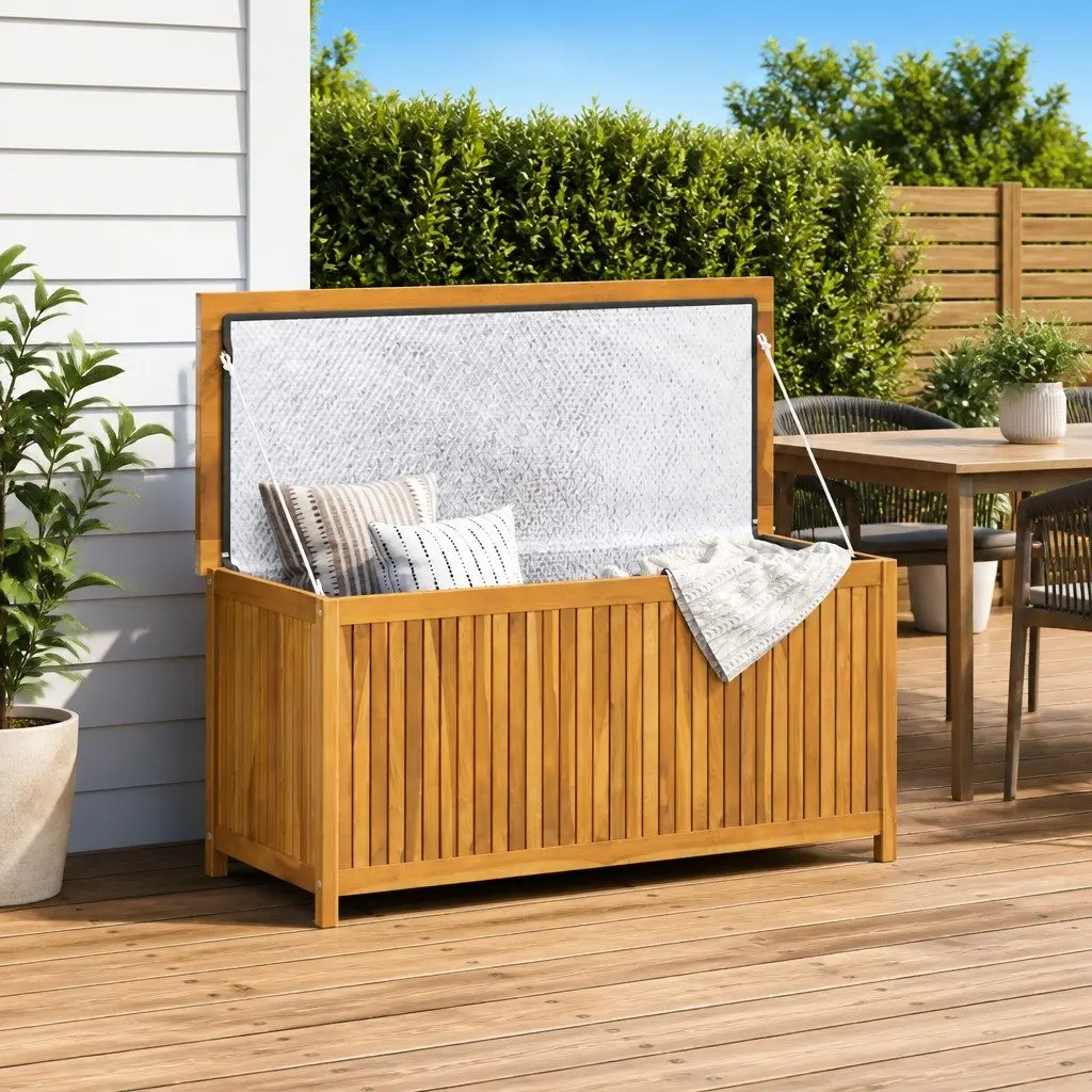 Garden Storage Box Teak Wood 120x50x58 cm Brown