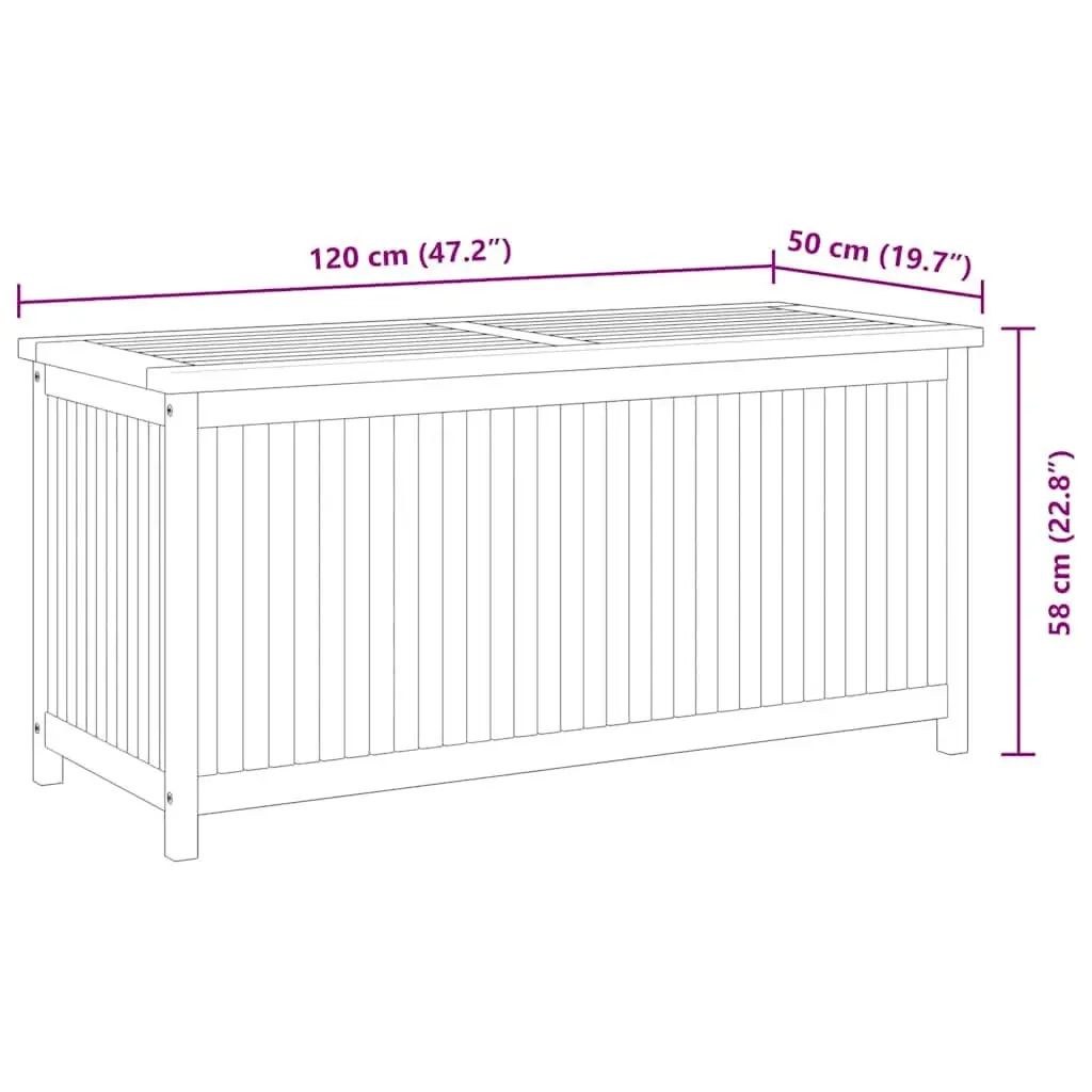 Garden Storage Box Teak Wood 120x50x58 cm Brown