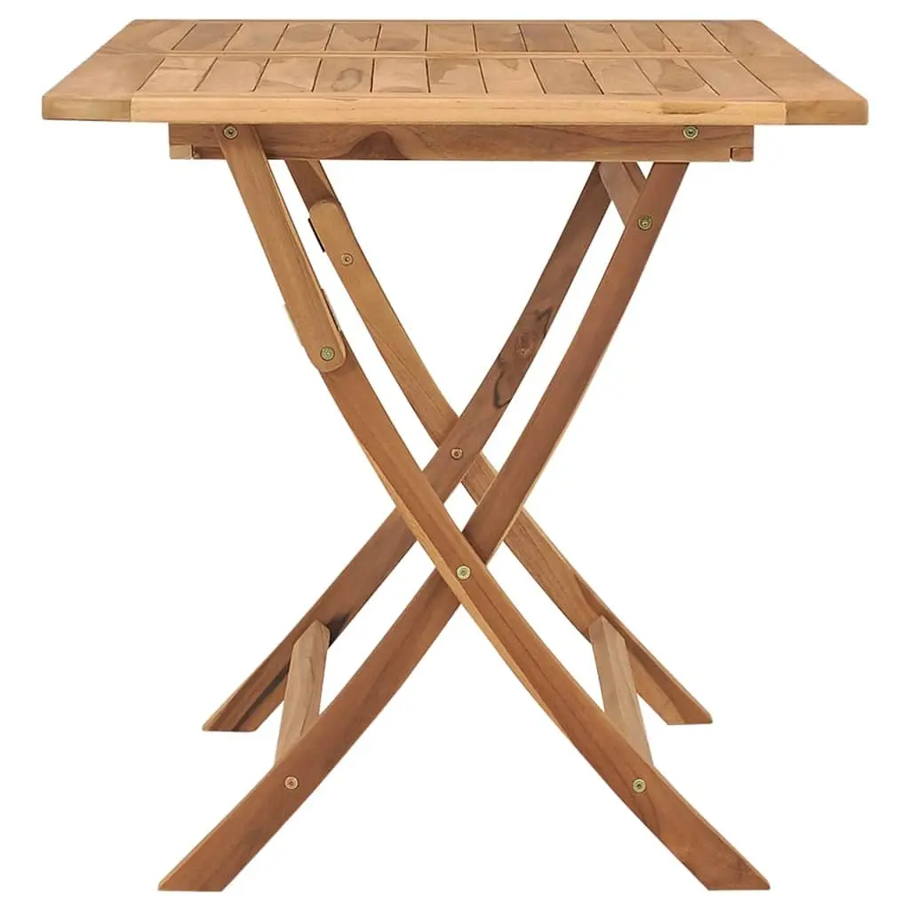 Folding Garden Dining Table Teak Wood 120x70x75cm Brown