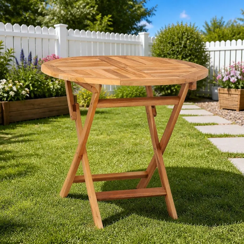 Folding Teak Dining Table for Outdoor Use