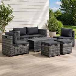 Practical 6-Piece Lounge Set for Outdoor Living