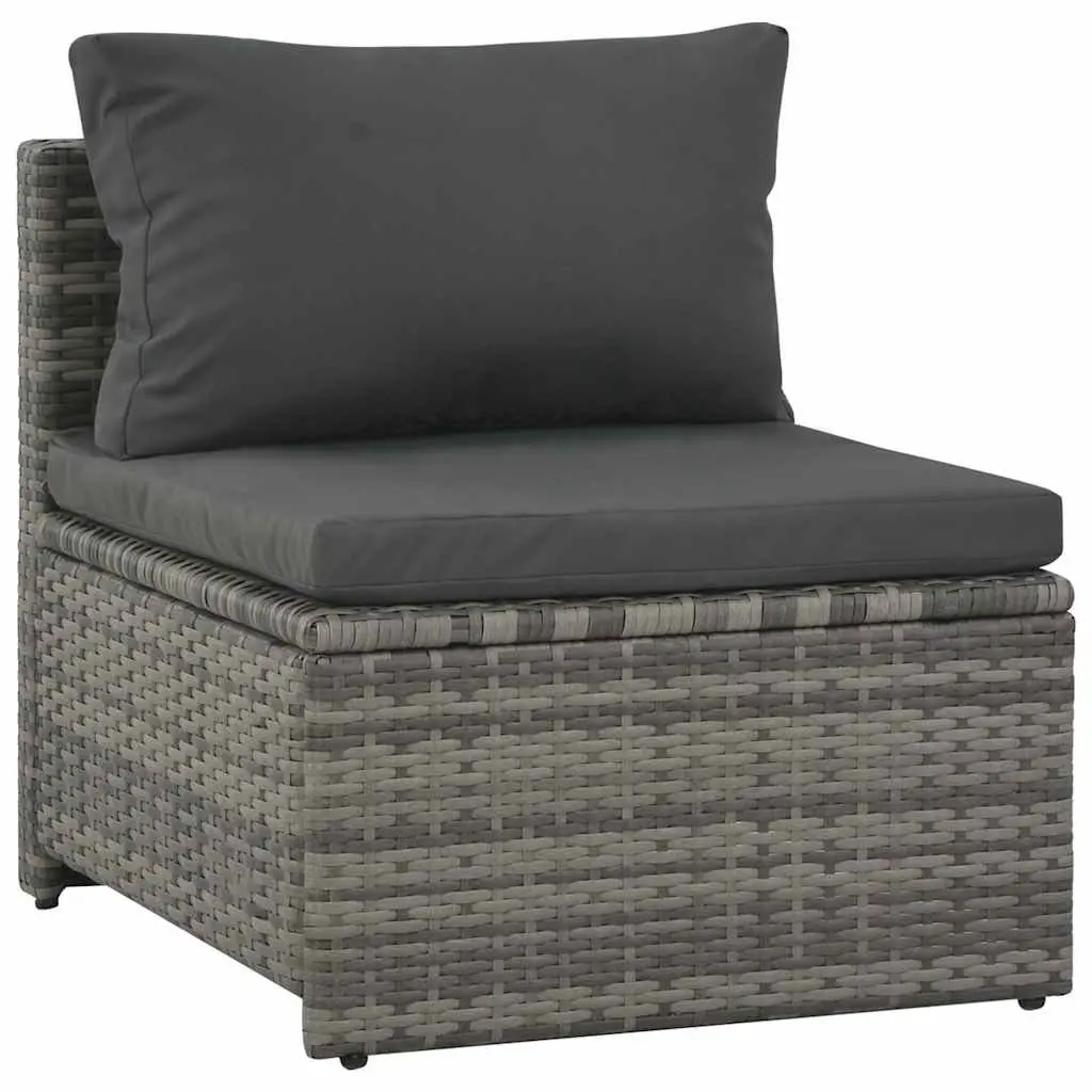 Garden Lounge Set Poly Rattan Outdoor Furniture 6 Piece Grey