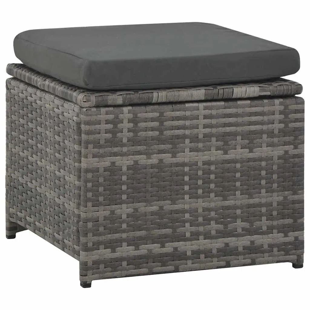 Garden Lounge Set Poly Rattan Outdoor Furniture 6 Piece Grey