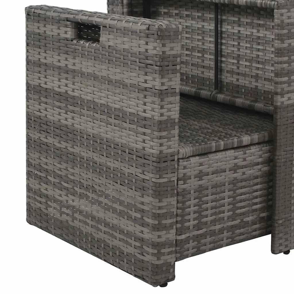Garden Lounge Set Poly Rattan Outdoor Furniture 6 Piece Grey