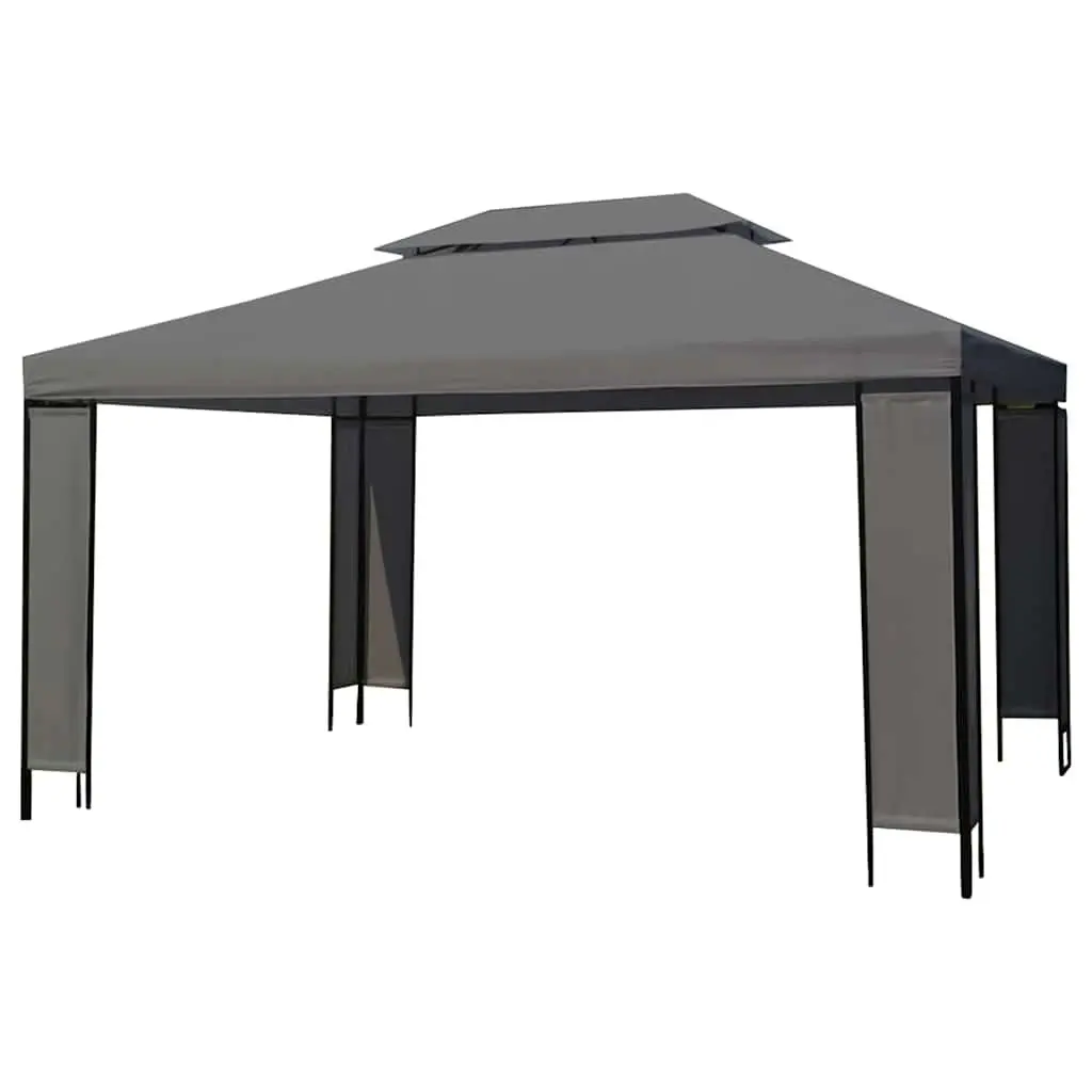 Outdoor Canopy Gazebo Vented Roof Anthracite 300x400cm Patio Shade Structure