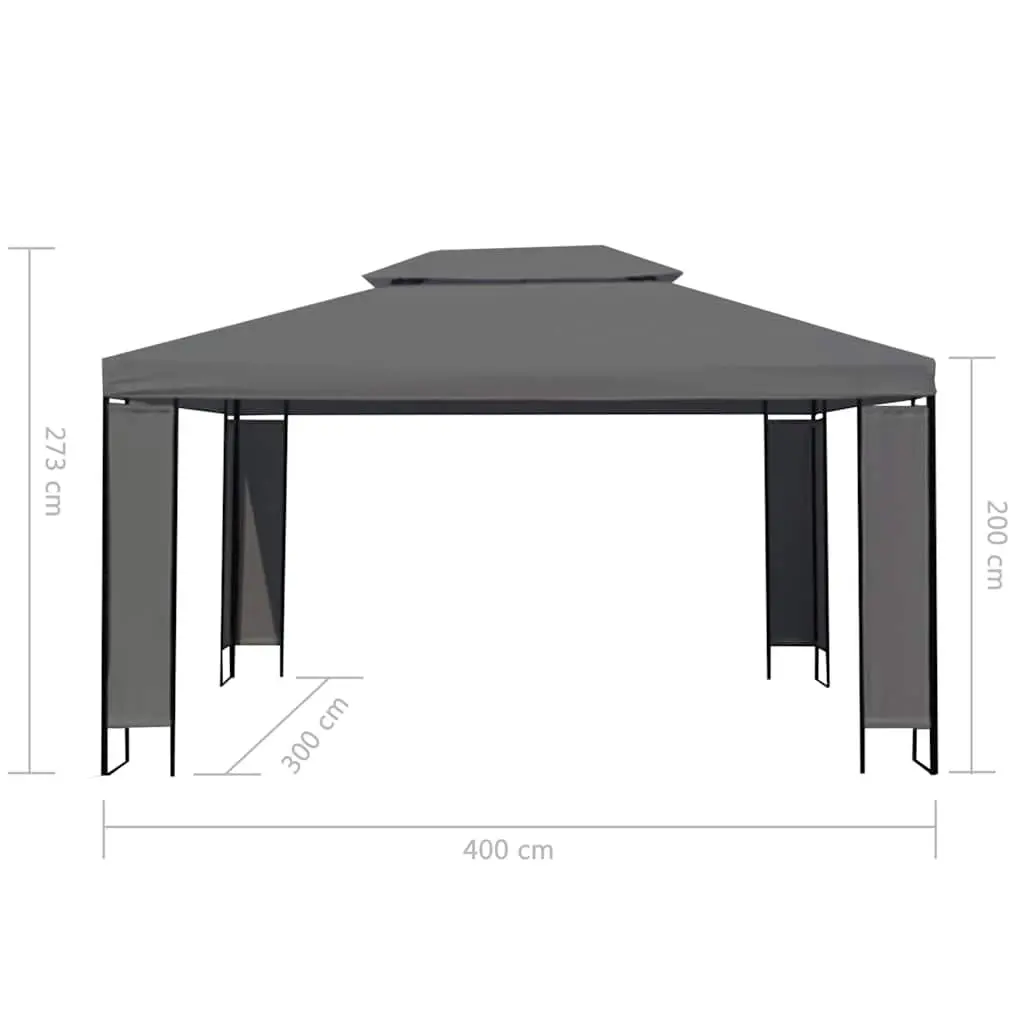 Outdoor Canopy Gazebo Vented Roof Anthracite 300x400cm Patio Shade Structure
