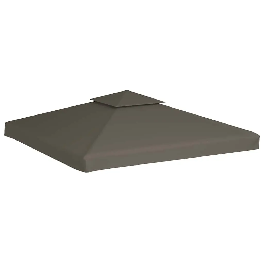 2-Tier Gazebo Top Cover Polyester Fabric 3x3 m Water Resistant Taupe