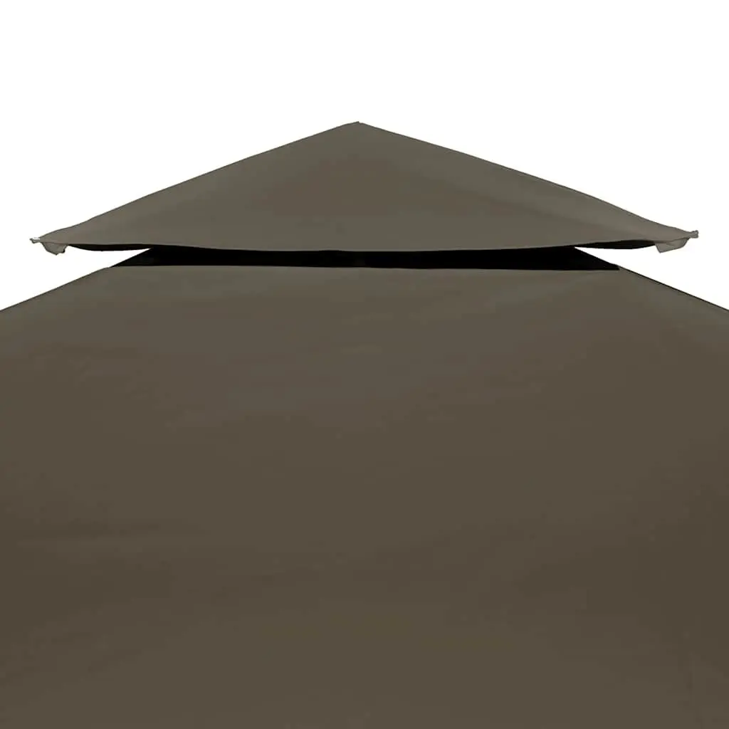 2-Tier Gazebo Top Cover Polyester Fabric 3x3 m Water Resistant Taupe