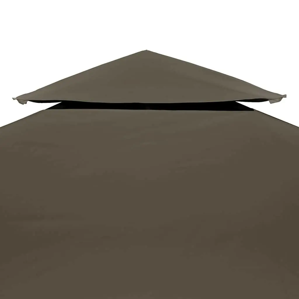 2-Tier Gazebo Top Cover 4x3m Outdoor Canopy Replacement Sunshade Taupe