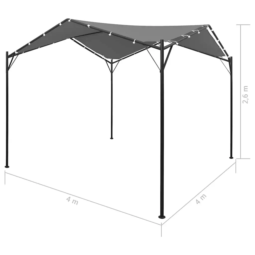 Gazebo Steel Frame 4x4 m Anthracite Oxford Canopy Tent Shade Structure