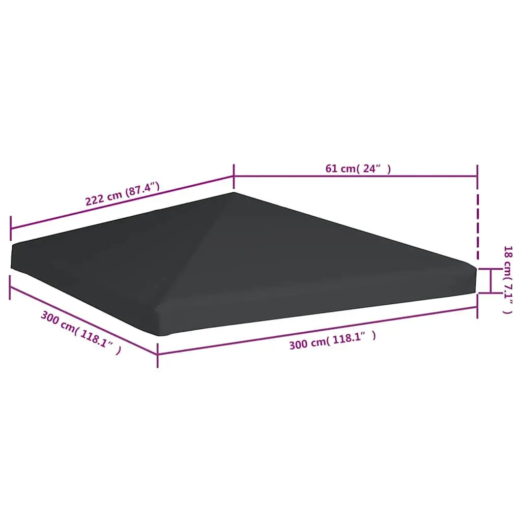 Gazebo Top Cover 3x3m Grey Outdoor Canopy Roof Replacement Sunshade Waterproof