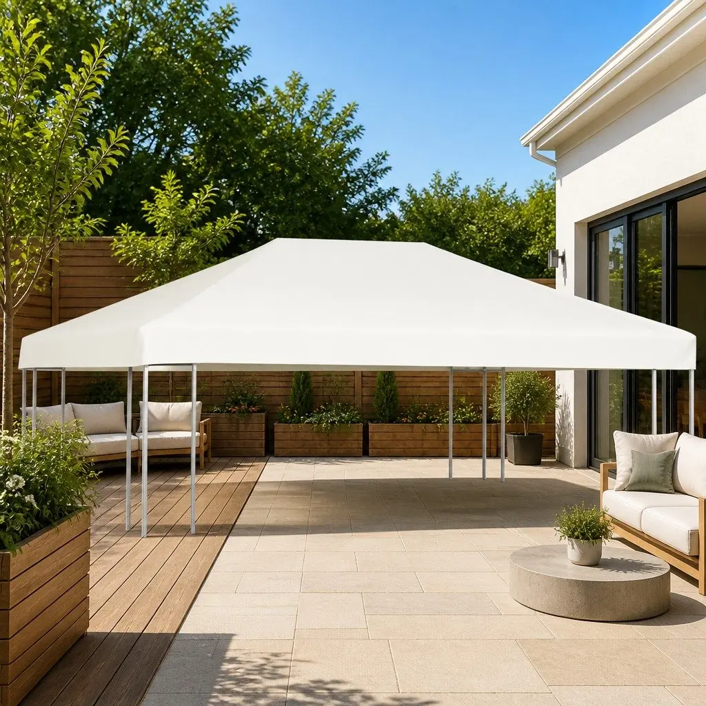 Gazebo Top Cover Replacement Roof Water-Resistant Polyester 4x3 m White