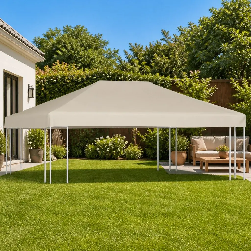 Gazebo Top Cover Replacement Canopy 4x3 m PVC-coated Fabric 310 g/m² Outdoor Shelter Beige