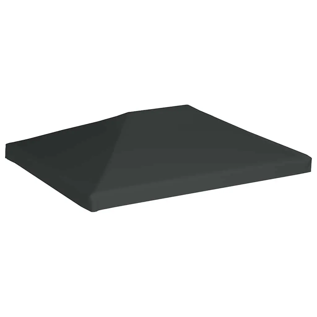 Gazebo Top Cover Replacement Canopy 4x3 m Grey Water Resistant Polyester with PVC Coating