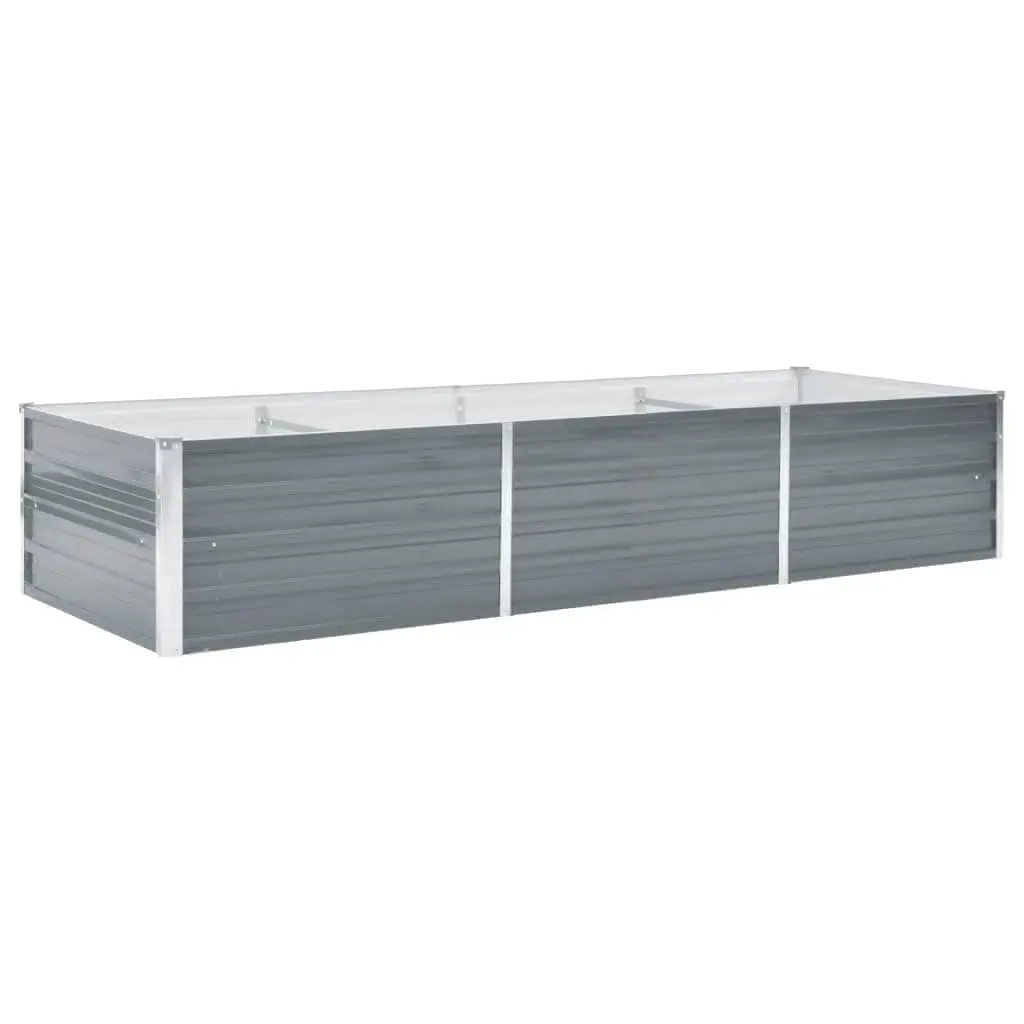 Outdoor Planter Box Raised Bed Steel Grey 240x80x45cm Heavy Duty Galvanised for Vegetables Herbs and Flowers Gardening