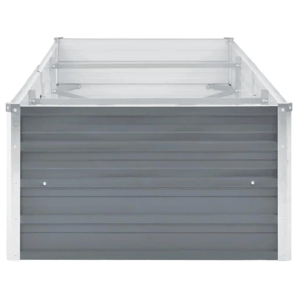 Outdoor Planter Box Raised Bed Steel Grey 240x80x45cm Heavy Duty Galvanised for Vegetables Herbs and Flowers Gardening
